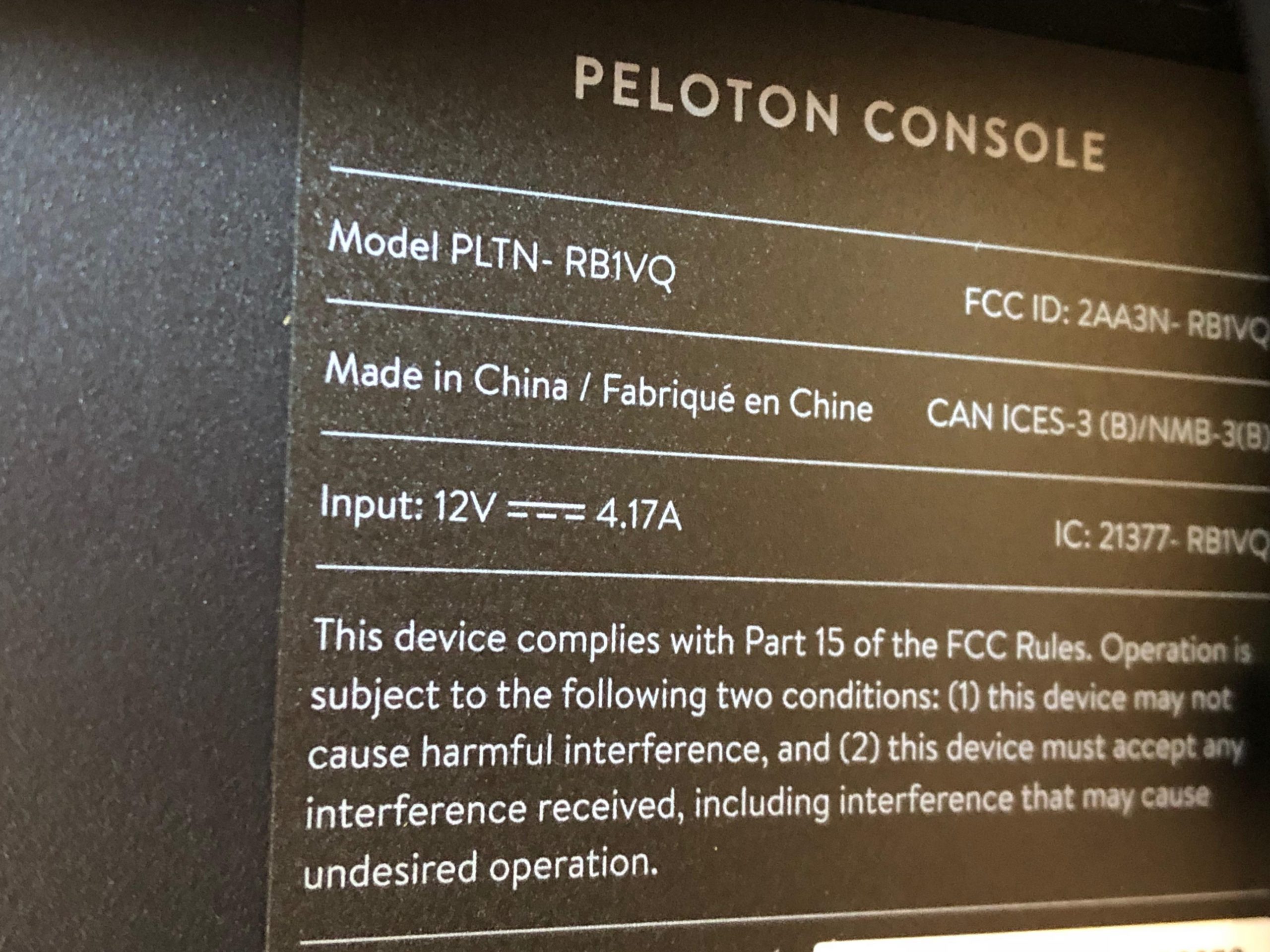 Peloton Delivered Today W/New Pltn-Rb1Vq Display (Gen 3 tout Gen 3 Peloton