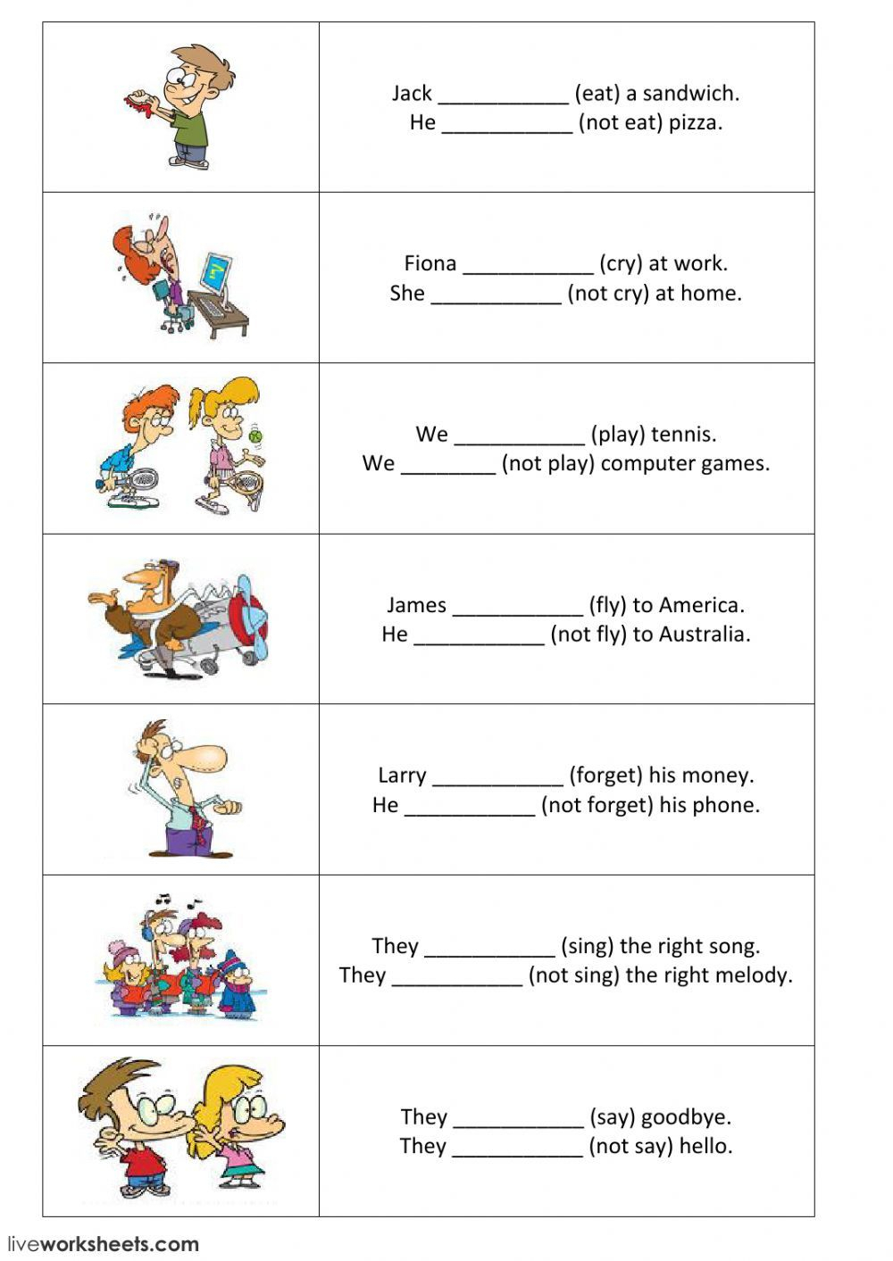 Present Simple Interactive And Downloadable Worksheet. You destiné Present Simple Exercises