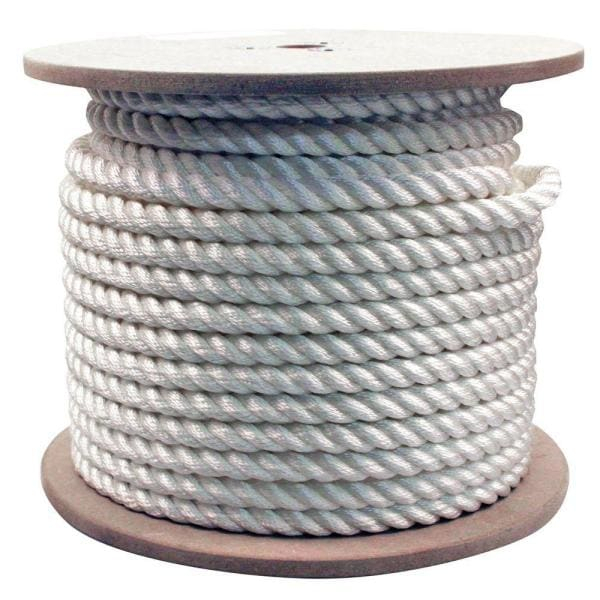 Rope King 3/4 In. X 200 Ft. Twisted Nylon Rope White-Tn tout Home Depot Rope