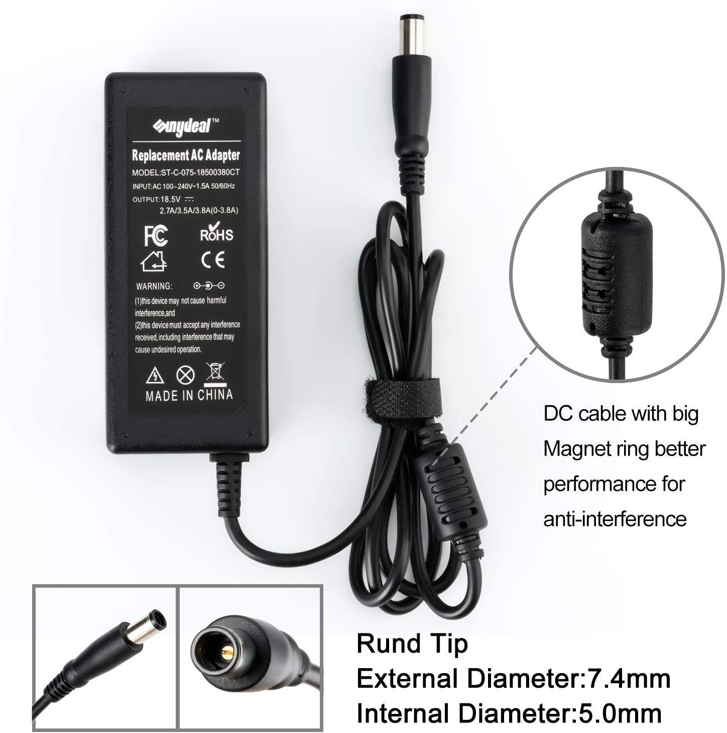 Sunydeal 65W Laptop Charger Ac Adapter For Hp Pavilion Dv4 dedans Hp Pavilion Laptop Charger