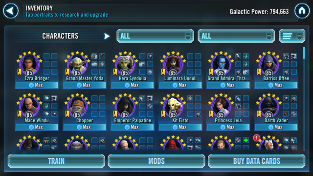 Swgoh — Here&amp;#039;S The Latest Update On My Characters. I&amp;#039;M concernant Swgoh