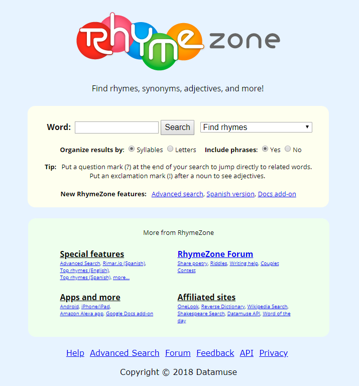 #Thankful For &amp;#039;Rhymezone&amp;#039; (Really Helps Me When I&amp;#039;M destiné Rhymezone