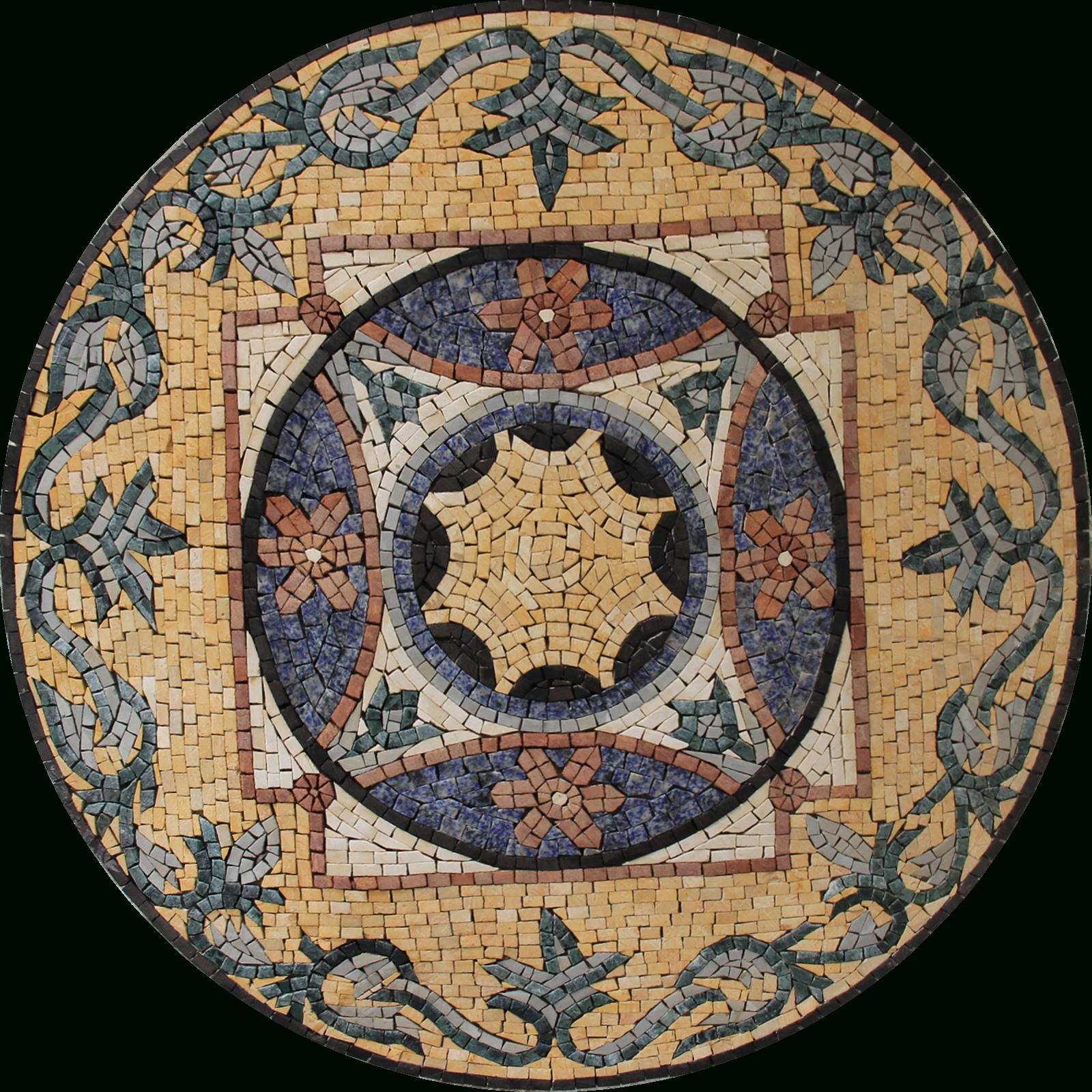 Victorian Style Round Mosaic Floor Tile | Mosaic Marble dedans Mosaic Tile Floor