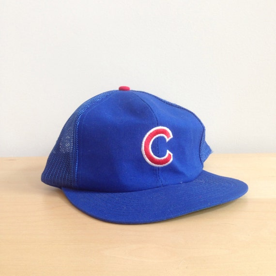 Vintage 80S Chicago Cubs Mlb Mesh Trucker Snapback Hat dedans Chicago Cubs Trucker Hats