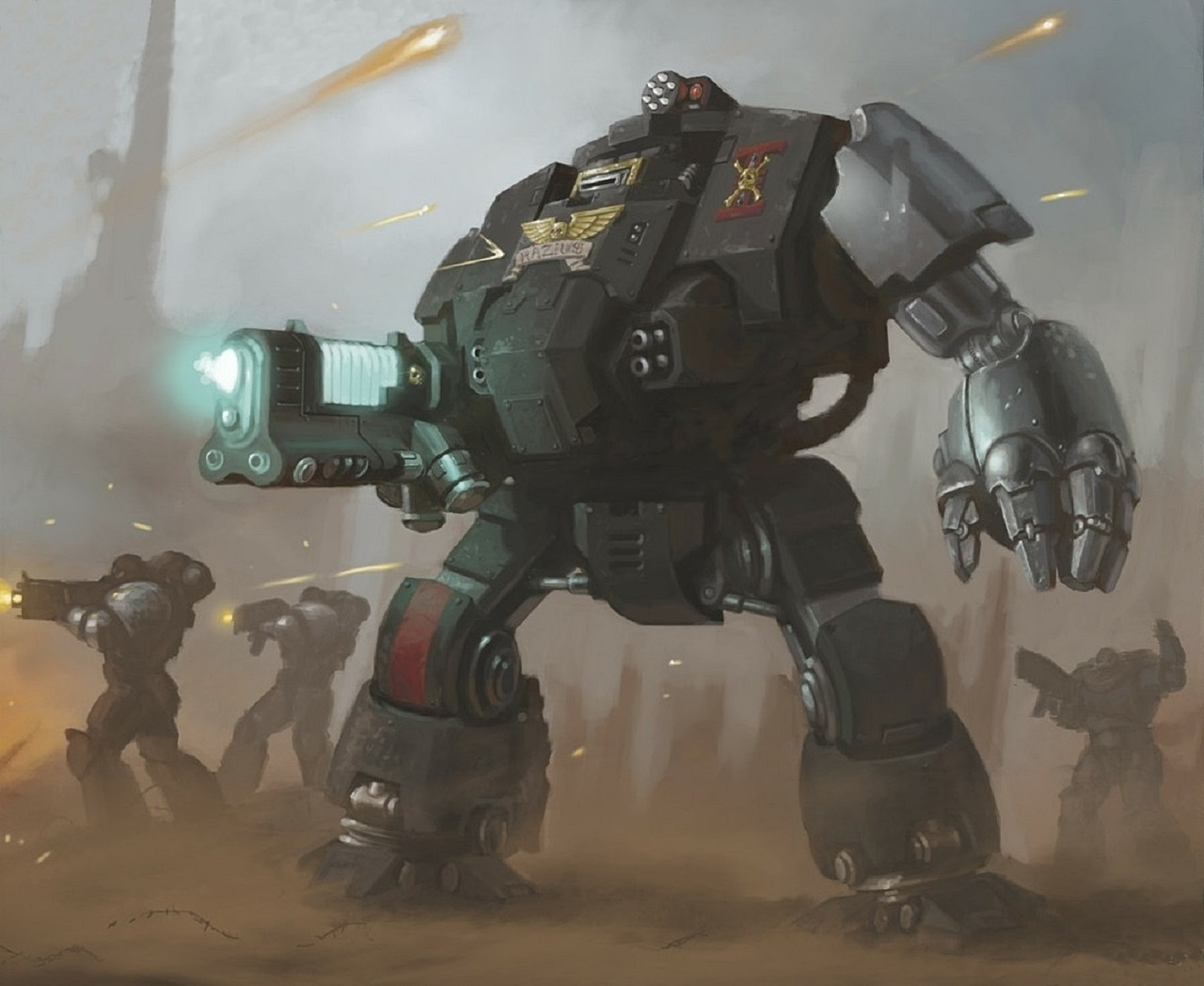 Warhammer 40K Artwork — Deathwatch Redemptor Dreadnought à 40K Dreadnaught