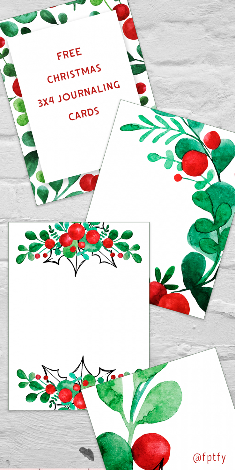 $1 Deals // Free Christmas Holly 3×4 Journaling Cards dedans Diy Journaling Cards