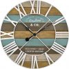 24&quot; Maritime Farmhouse Planks Wall Clock Natural Wood/Aged à Wall Clocks Target