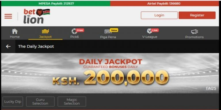 26Th January Betlion Daily Jackpot Predictions - Taifatips avec Jackpot Games Predictions