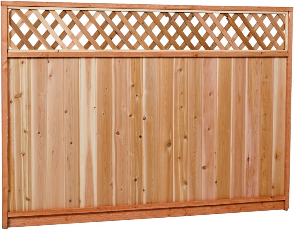 Aim Cedar Works 6X8 Premium Cedar Lattice Fence Panel tout 6X8 Wood Fence Panels