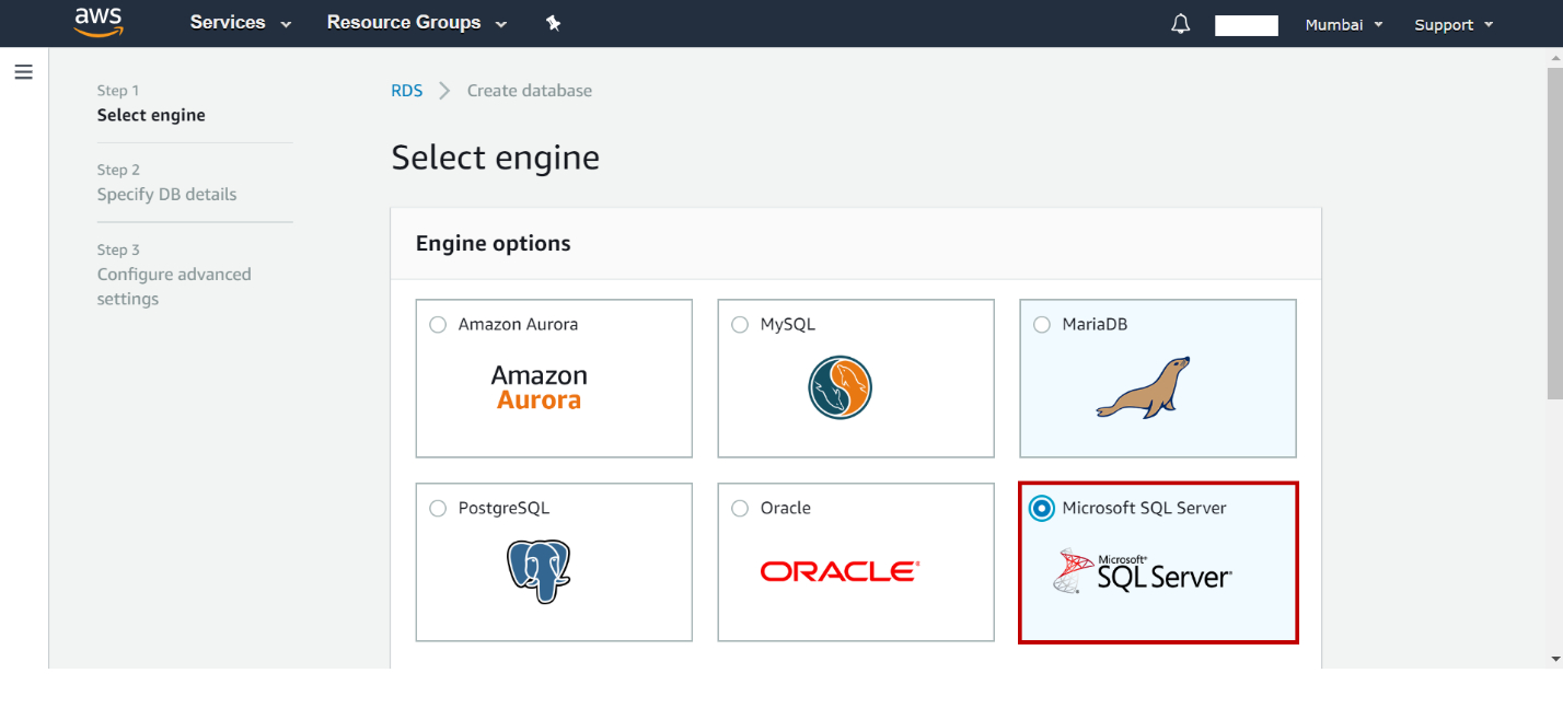 Aws Rds Sql Server - Launching A New Database Instance serapportantà Database Engine Services