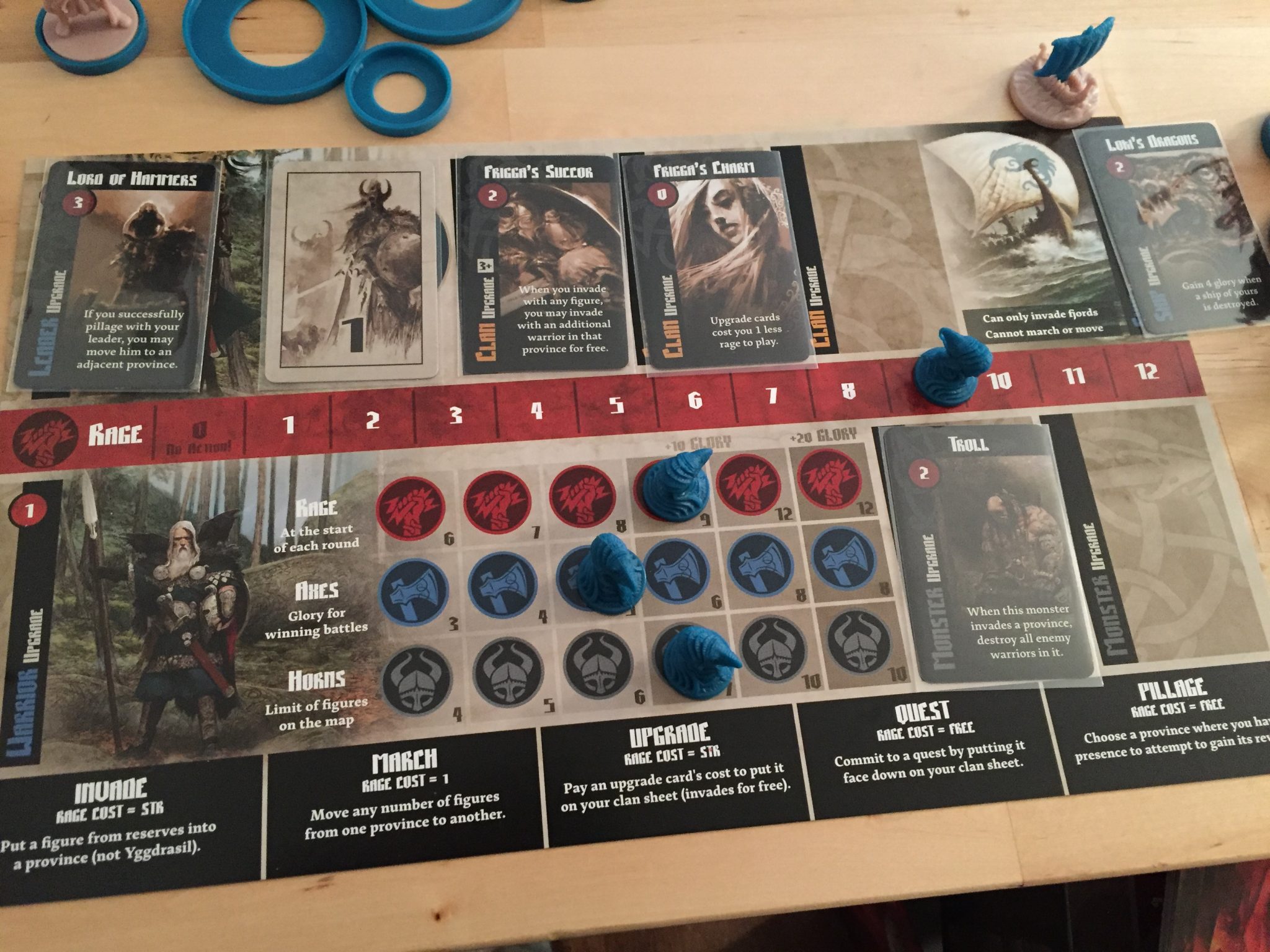 Poe blood rage. Blood Rage Board game. Журнал о настольных играх. Blood Rage покраска миниатюр. Blood Rage 5th Player Extras.