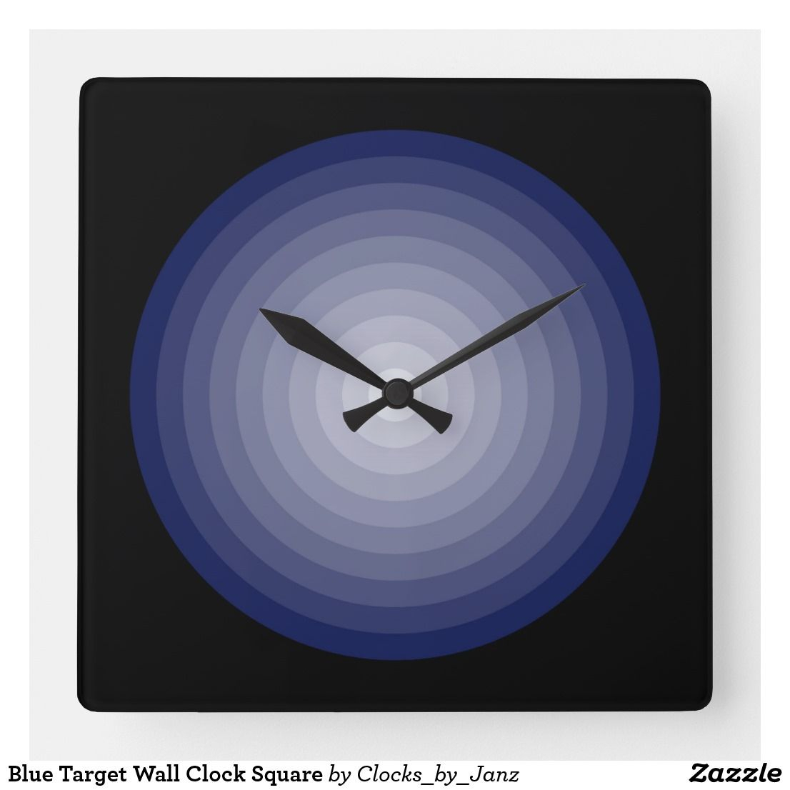 Blue Target Wall Clock Square | Square Wall Clock, Wall pour Wall Clocks Target