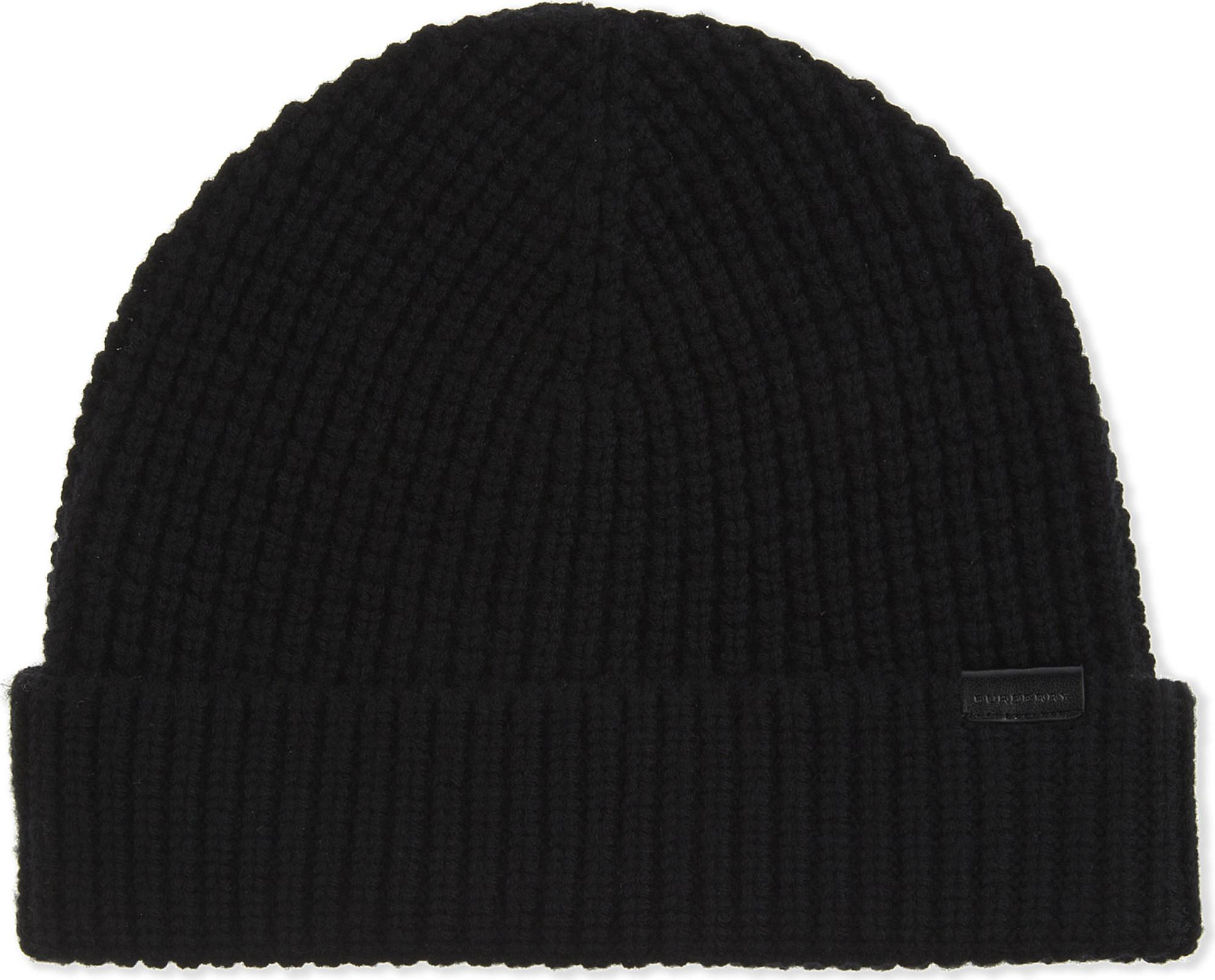 Burberry Wool Logo Tag Beanie Hat In Black For Men - Lyst encequiconcerne Burberry Beanie