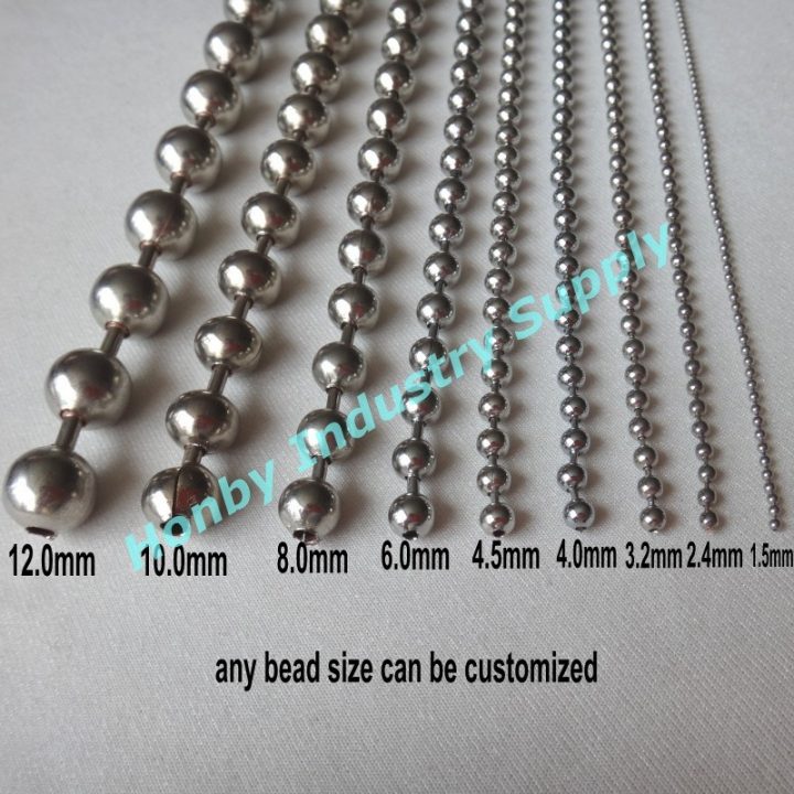 China Honby Supply Full Size Shiny Silver Metal Beaded intérieur China Ball Chain Curtain