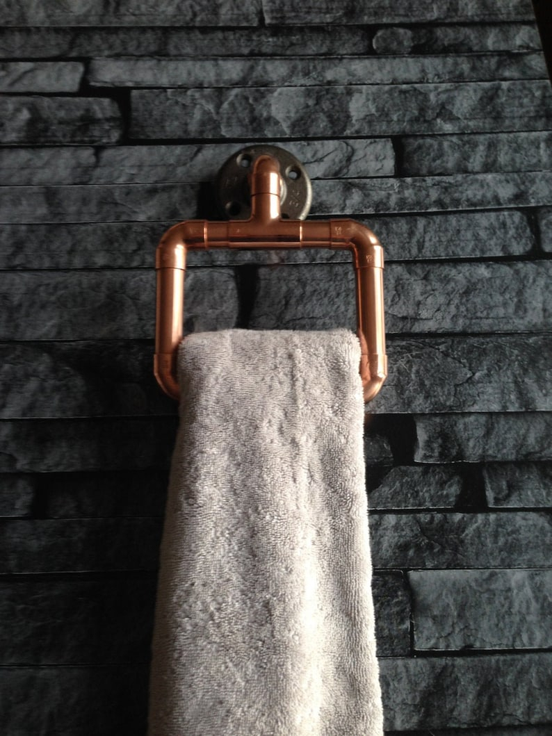 Copper Pipe Hand Towel Rail | Etsy intérieur Copper Towel Rail