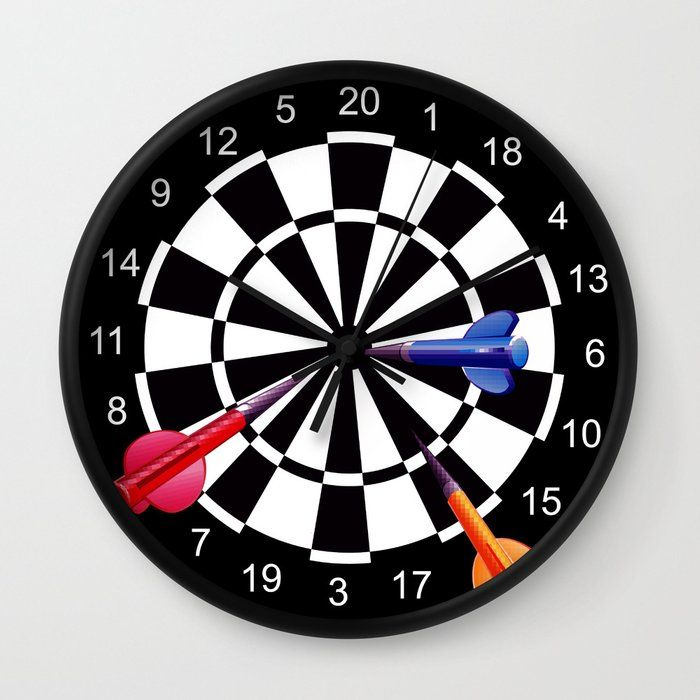 Dart Board Target Wall Clock By Pixelstory - Black - Black pour Wall Clocks Target