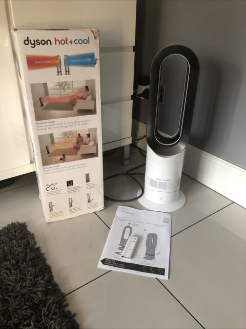 Dyson Am09 Hot And Cool Tower Fan - White/Silver For Sale dedans Dyson Cool Tower Fan Silver