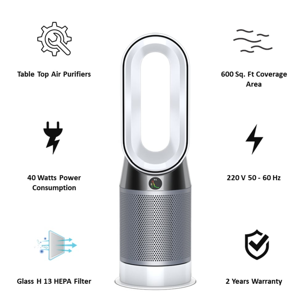 Dyson Hp04 Pure Hot And Cool Air Purifier (White/Silver pour Dyson Purifier Cool White Silver