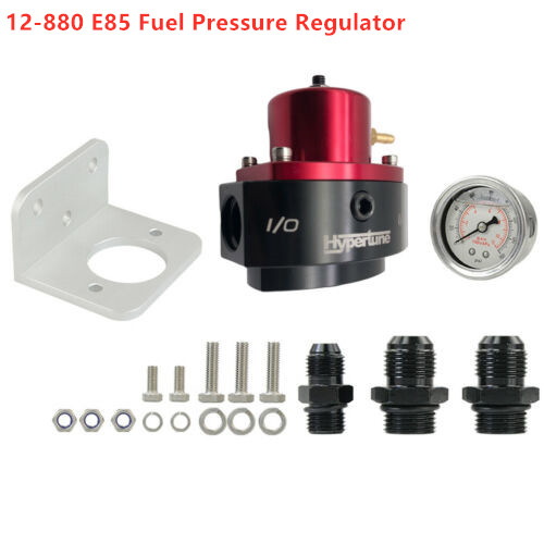 E85 Aluminum Adjustable Return Efi Bypass Fuel Pressure avec Regulator Efi 8 / 6 E85 Black/Gold