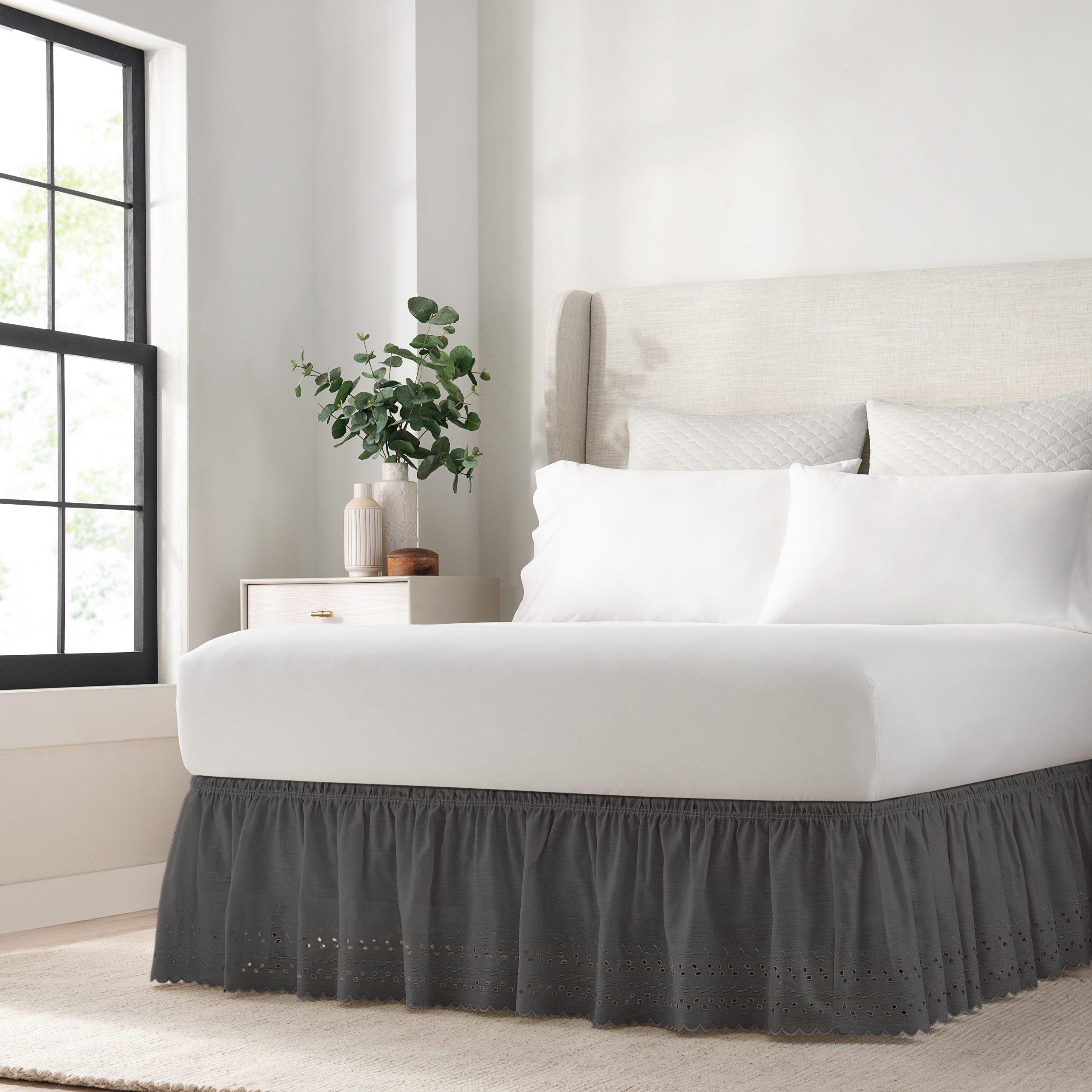 Easyfit™ Wrap Around Eyelet Ruffled Bed Skirt - Walmart destiné Wrap Around Bed Skirt