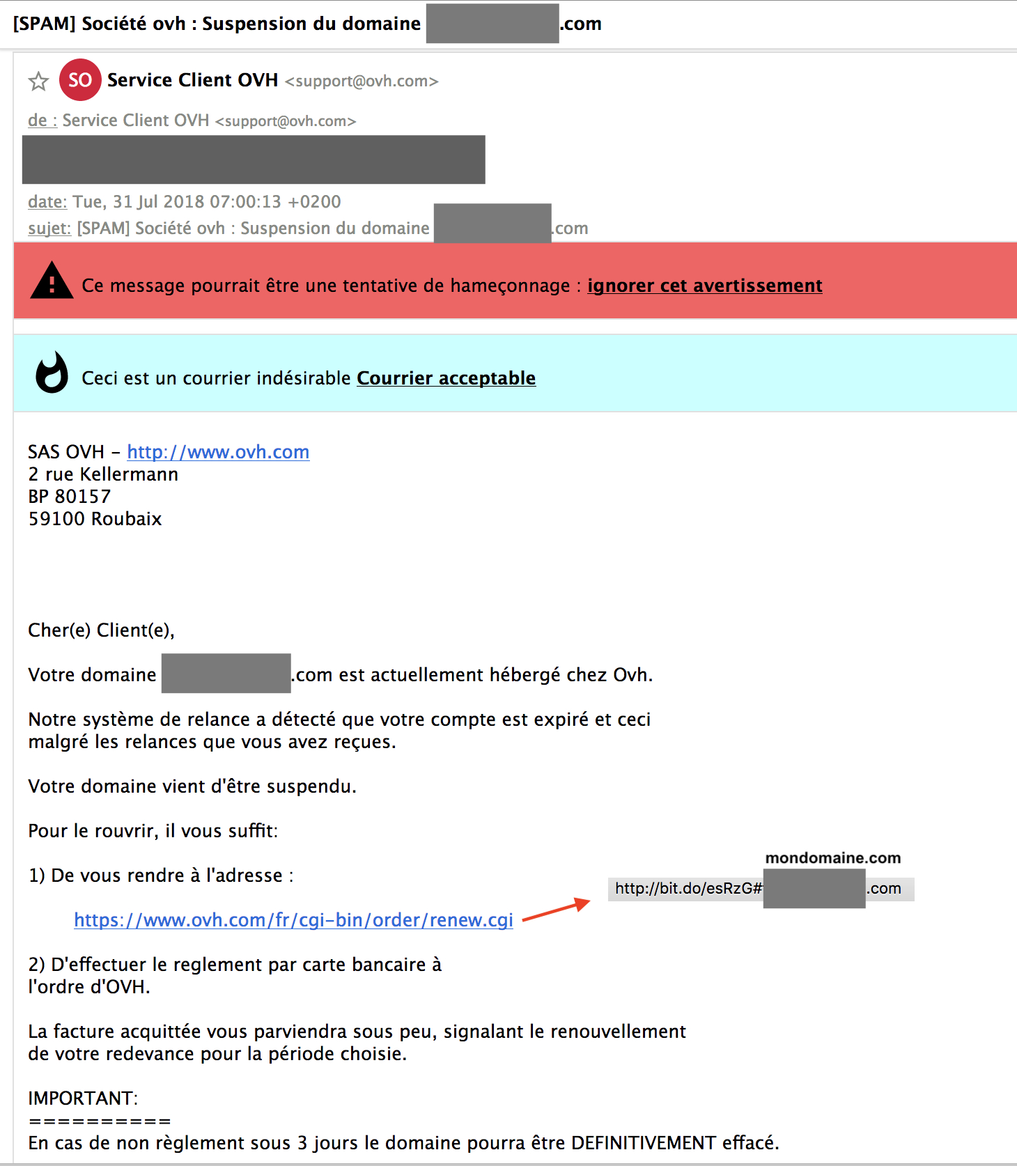 Email Frauduleux Au Nom De Ovh - Emails - Ovh Community encequiconcerne Webmail Ovh