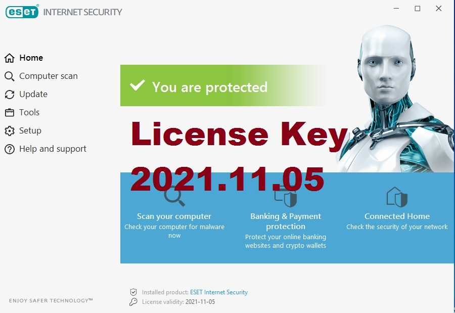 Eset Internet Security َ Antivirus V14.0.22.0 License Key intérieur Eset Nod32 Antivirus 2021 License Key