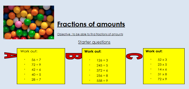 Fractions Of Amounts Worksheet For Ks3 Maths | Teachwire destiné Ks3 Music Resources