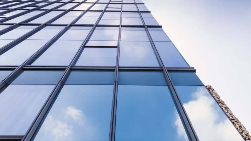 Glass Curtain Wall Reflection Of Stock Footage Video (100% encequiconcerne Curtain Wall