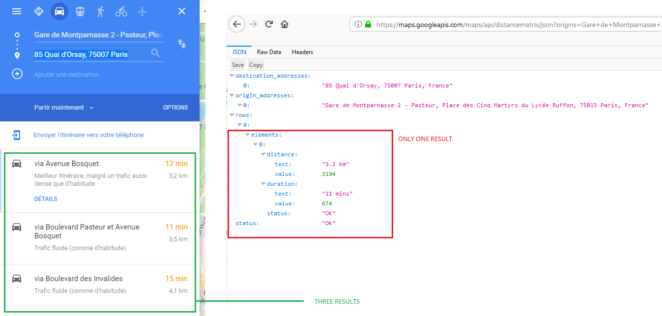 Google Distance Matrix Api Only Returns Single Result pour Distance Matrix Api