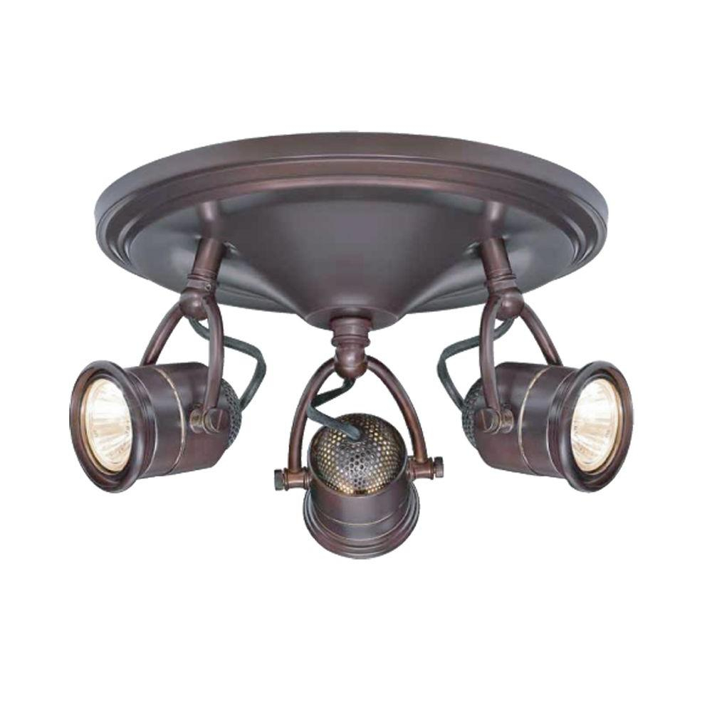 Hampton Bay 3-Light Antique Bronze Round-Base Pinhole destiné Home Depot Lighting