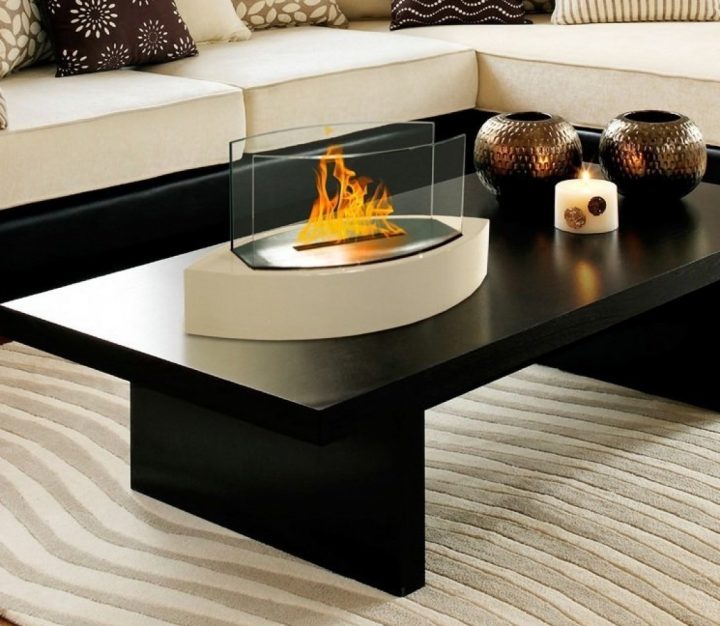 Lexington Tabletop Ethanol Fireplace In Beige - Gadgets Matrix serapportantà Ethanol Tabletop Fireplace