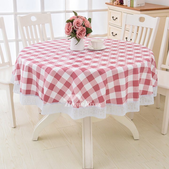 Modern Best Tablecloths Round 70 Inch Plaid Pvc Waterproof Red pour 70 Inch Round Tablecloth