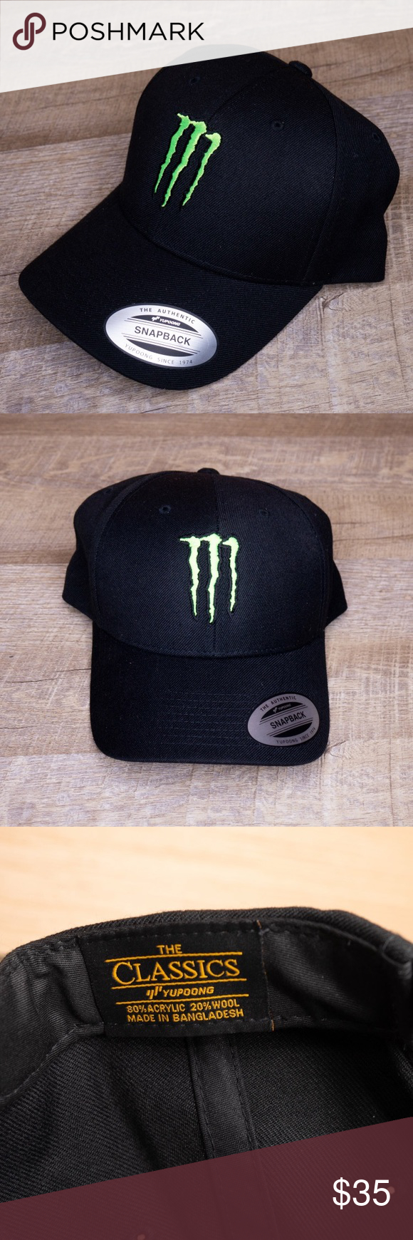 New, Official Monster Energy Gear Snapback Hat New pour Monster Energy Clothing