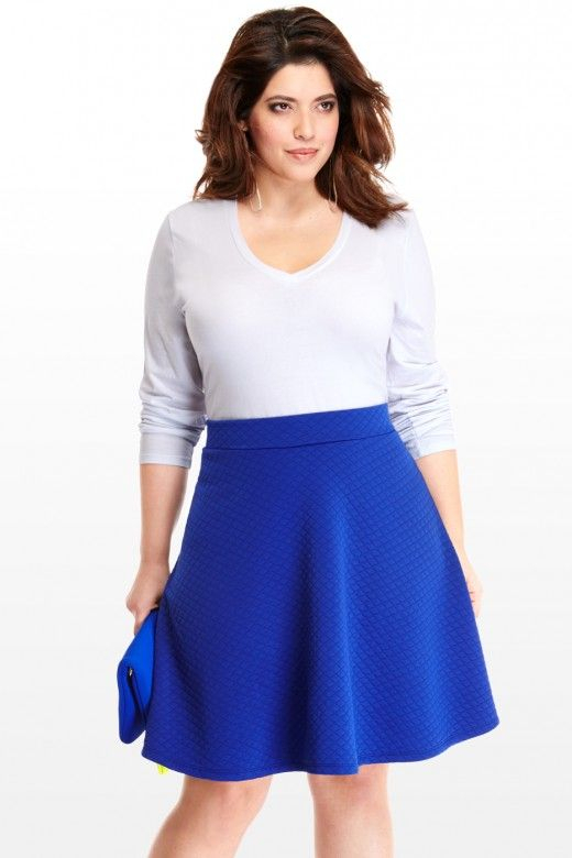 Plus Size Quilted Skater Skirt | Fashion To Figure | Skirt destiné Plus Size Skater Skirt