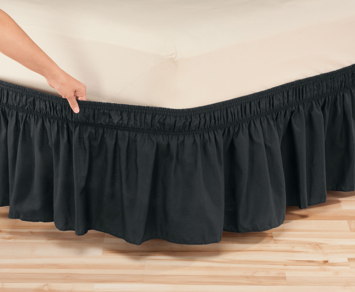 Solid Wrap Around Elastic Bed Skirt By Oakridgetm à Wrap Around Bed Skirt