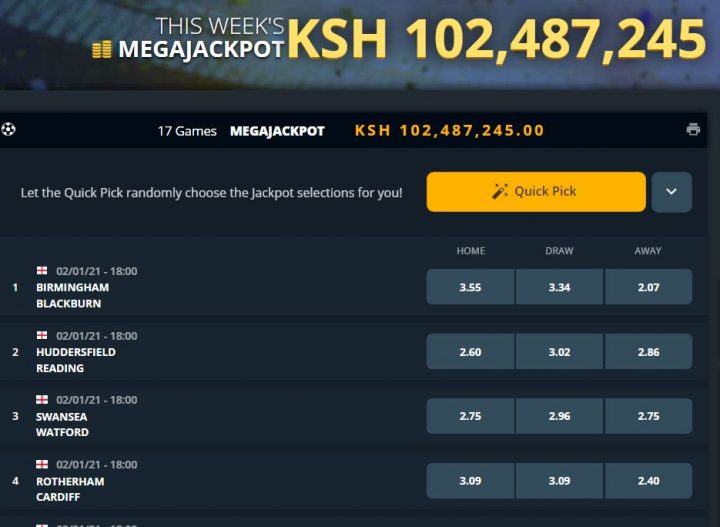 Sportpesa Mega Jackpot(102,245,487) Win Bonuses Today,Mjp destiné Jackpot Predictions Today