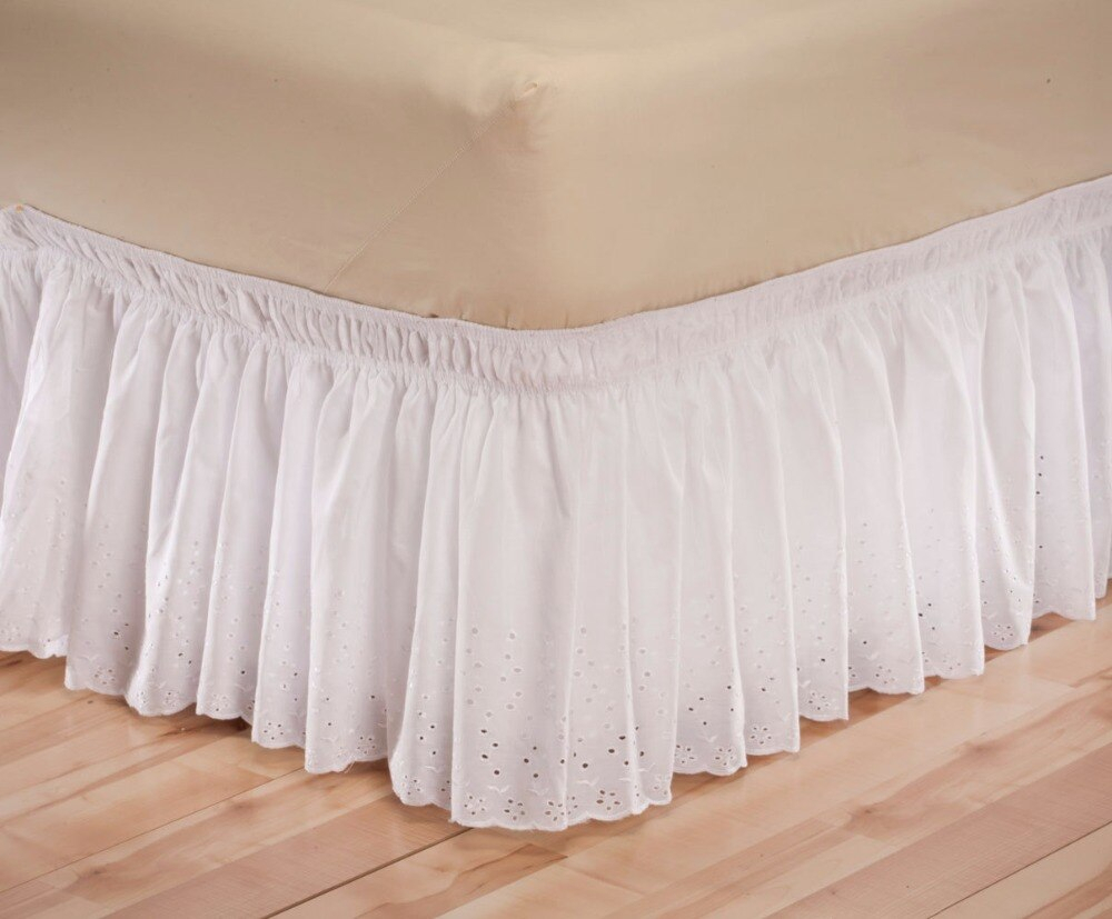 Three Fabric Sides Wrap Around Elastic Solid Bed Skirt intérieur Wrap Around Bed Skirt
