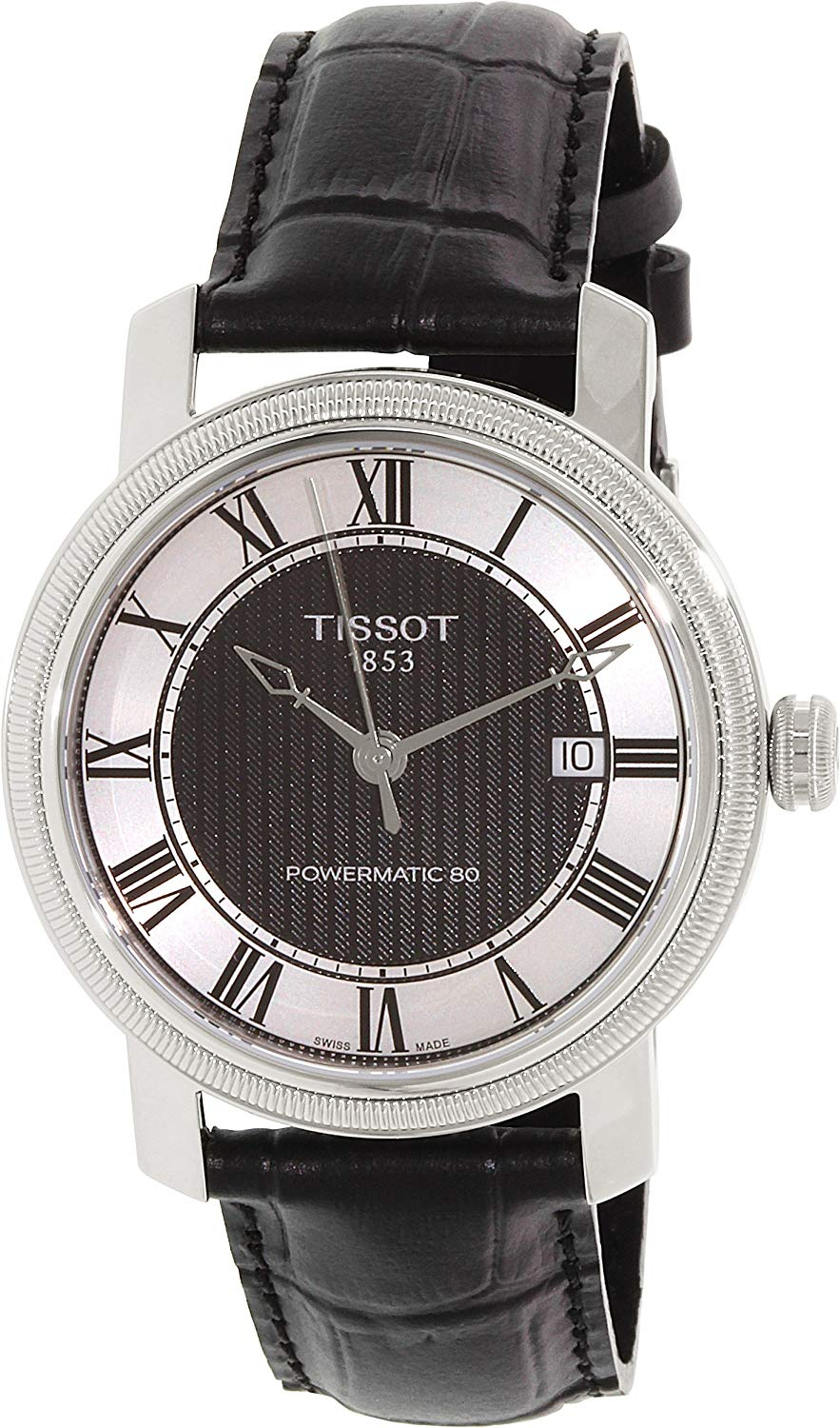 Tissot T-Classic Black Dial Black Leather Automatic Mens destiné Tissot T Classic