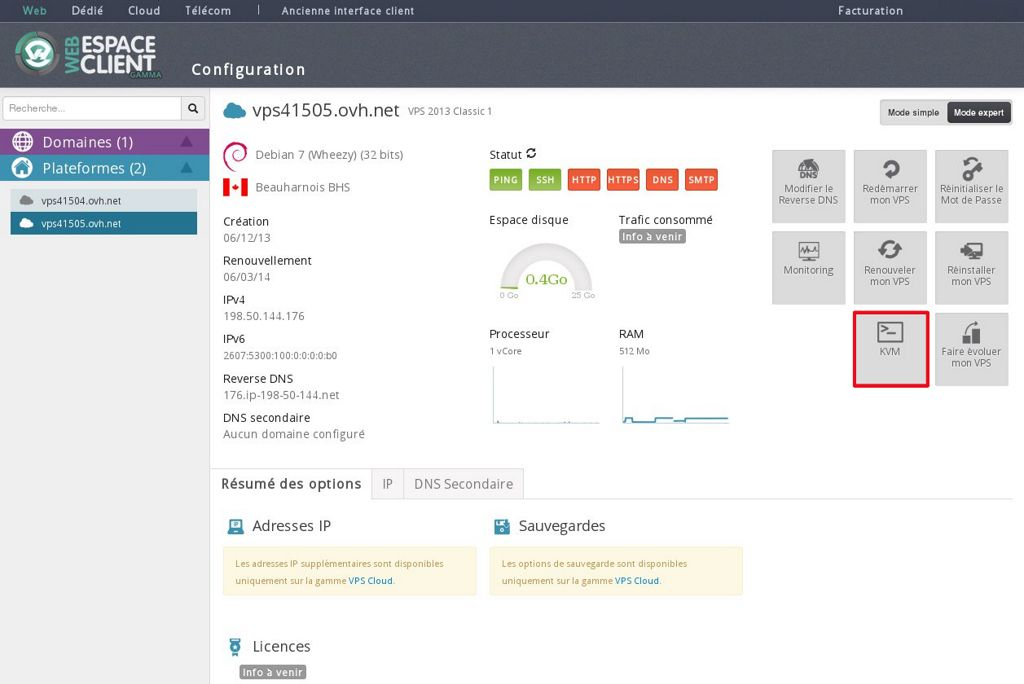 Utiliser Le Kvm Pour Les Vps - Ovh encequiconcerne Ovh Vps