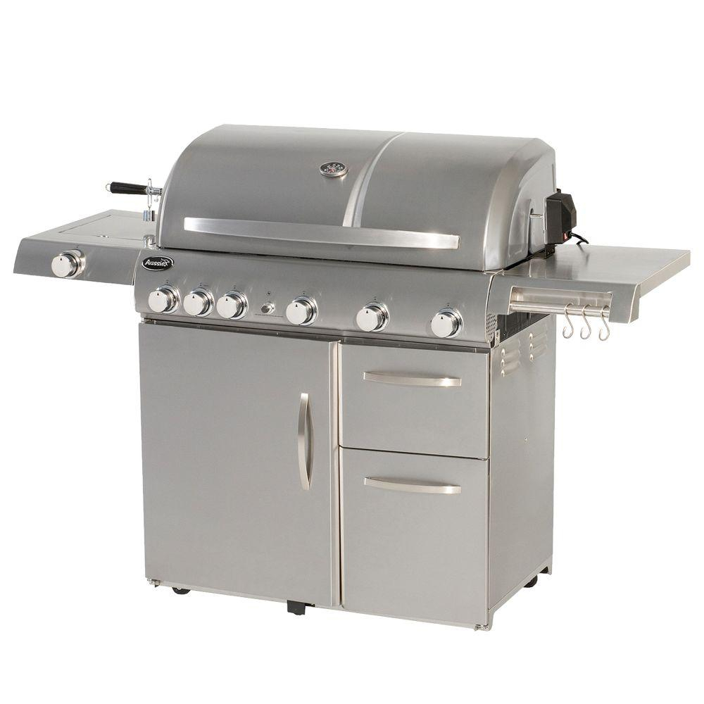 Aussie Deluxe 6-Burner Stainless Steel Propane Gas Grill avec Home Depot Gas Grill