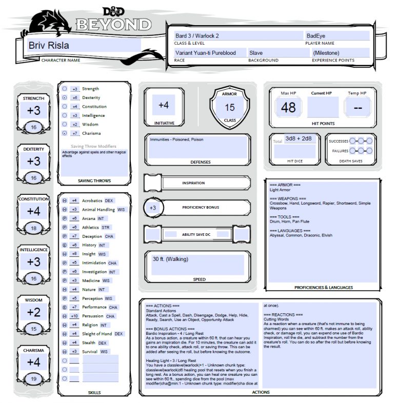 Dungeons And Dragons Character Sheet Pdf Editable Serapportantà D&d 5e 