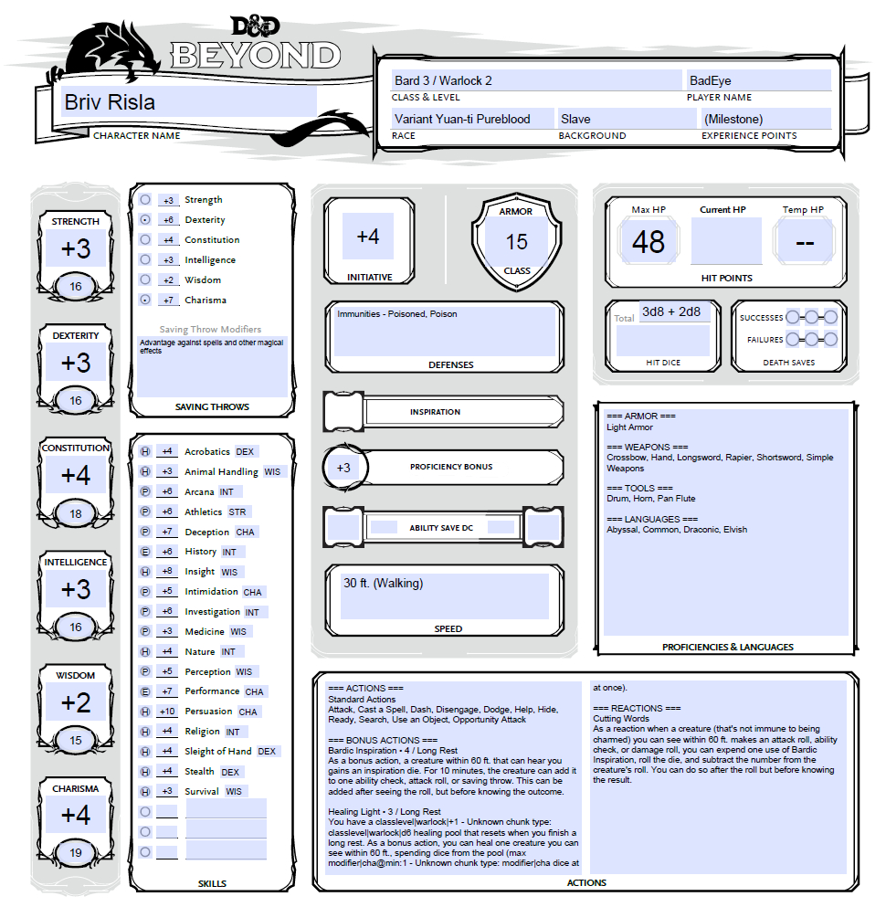 Dungeons And Dragons Character Sheet Pdf Editable serapportantà D&amp;D 5E Character Sheet Pdf Download
