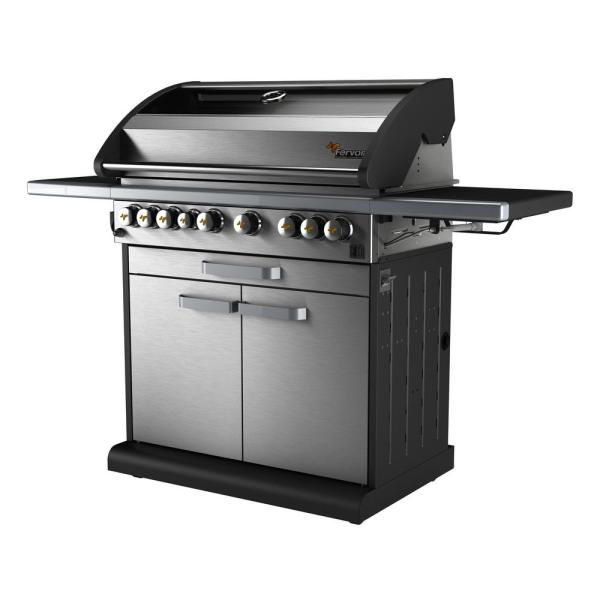 Fervor 6-Burner Propane Gas Grill In Stainless Steel With pour Home Depot Gas Grill