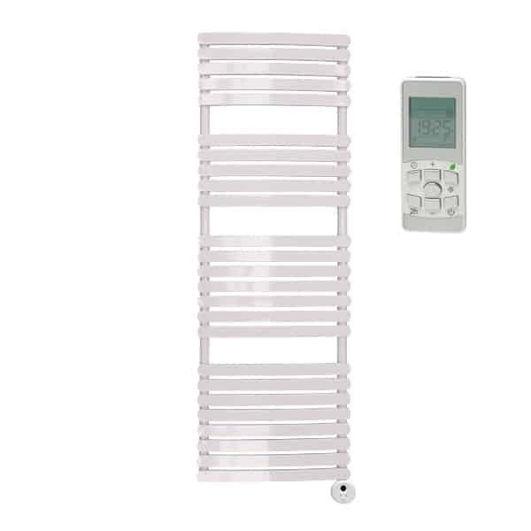 Greeba Flat Tube Heated Towel Rail / Warmer, White pour Electric Heated Towel Rail With Thermostat