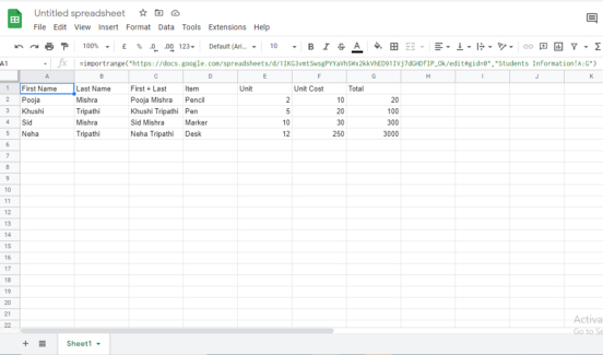 How To Use Importrange Function In Google Sheet. | By encequiconcerne Google Sheets Importrange With Formatting