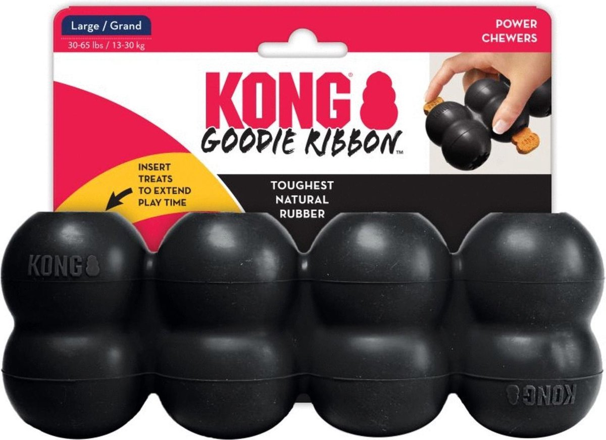 Kong Extreme Goodie Ribbon Zwart - Hondenspeelgoed - M destiné Kong Vullen