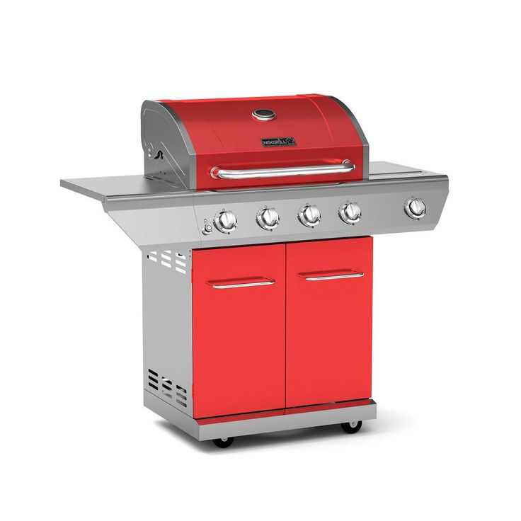 Nexgrill 4-Burner Propane Gas Grill In Red With Side destiné Home Depot Gas Grill