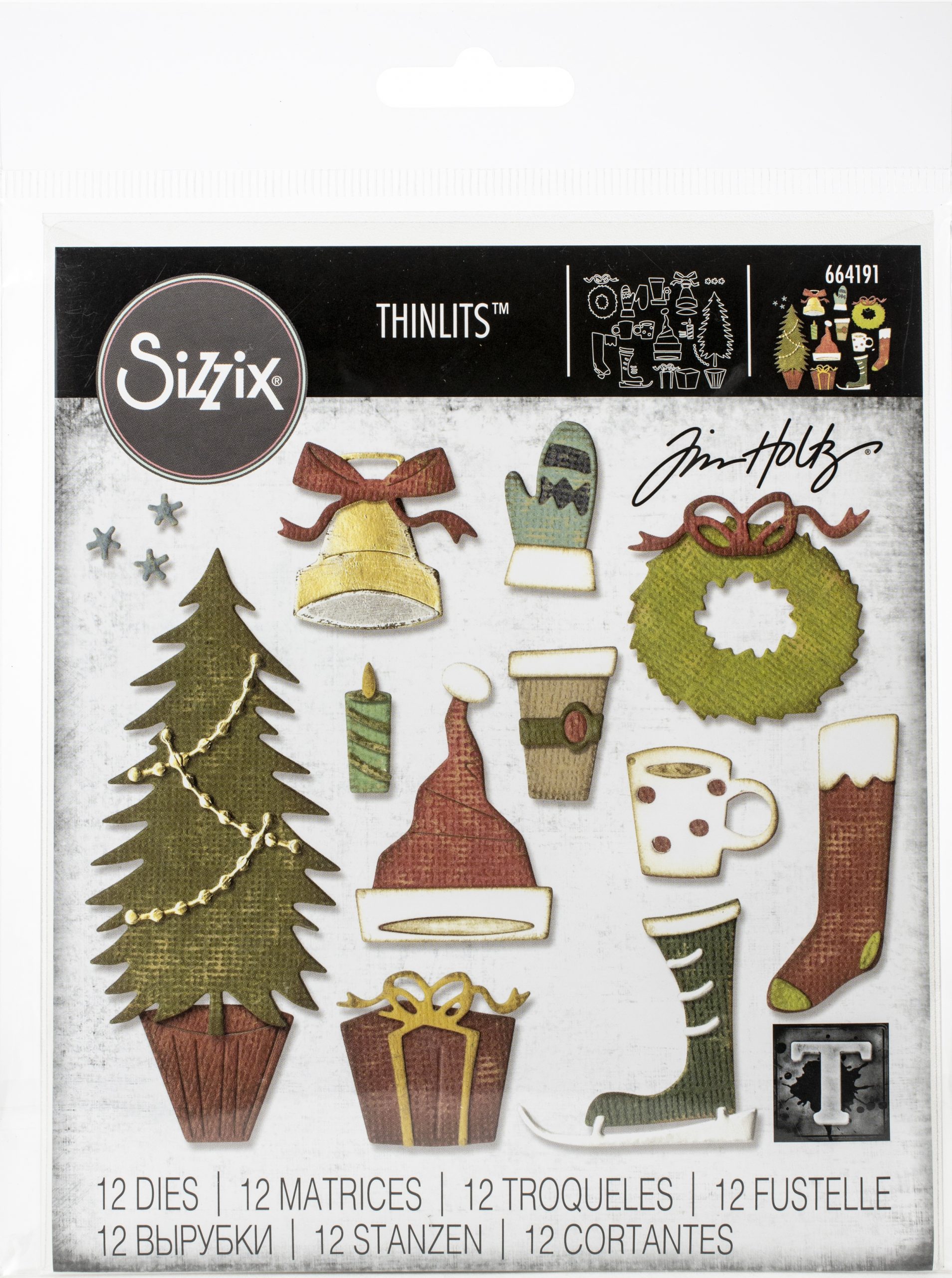 Sizzix Thinlits Die Set 12Pk Festive Things By Tim Holtz à Sizzix