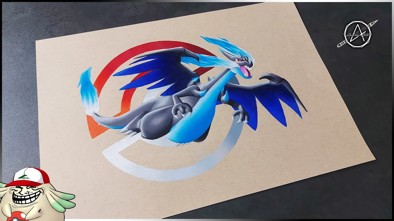 #006 Mega Dracaufeu X (Mega Charizard X) - Speed Drawing dedans Mega Dracaufeu Y Dessin