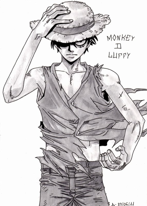 10Ème Dessin : Luffy ! - Blog De Draw-In-52 destiné Dessin One Piece Facile